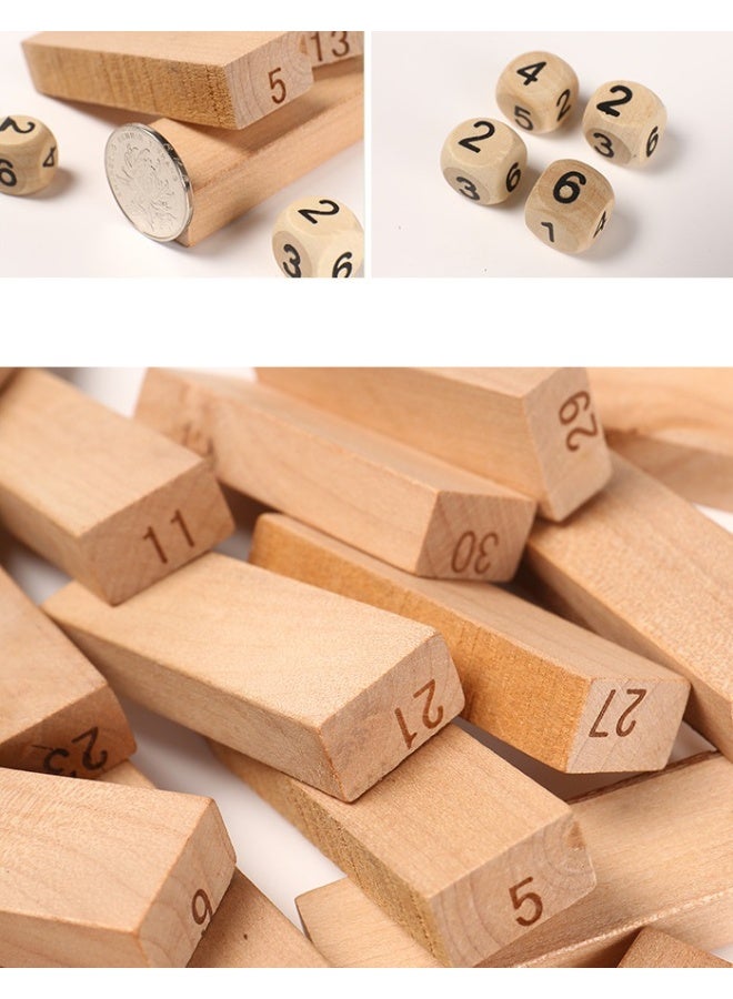 Sharpdo 48-Wooden Piece Beech Jenga Fold High Stacking Creative Toy Set for Building, Toppling and Tumbling Games,For Children And Adult,Number 1 in Timber Tower Wood Block Stacking Game, Deluxe Stacking Game - Image 4